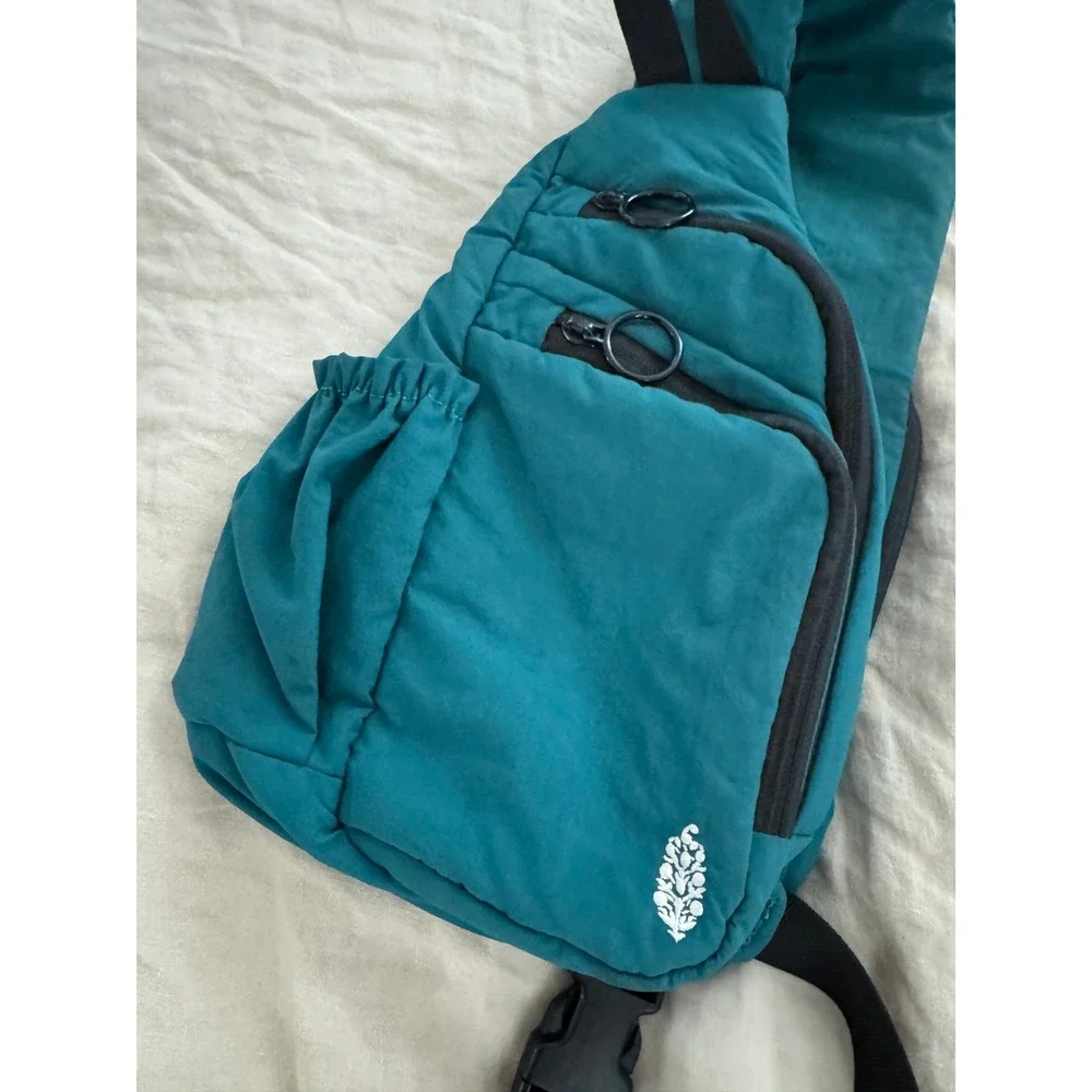 Free People Movement Sling Bag Teal Quilted Crossbody Bag